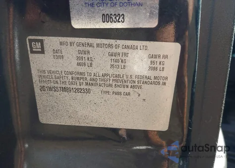 2009 Chevrolet Impala Police z USA, uszkodzony, nr VIN 2G1WS57M891282330